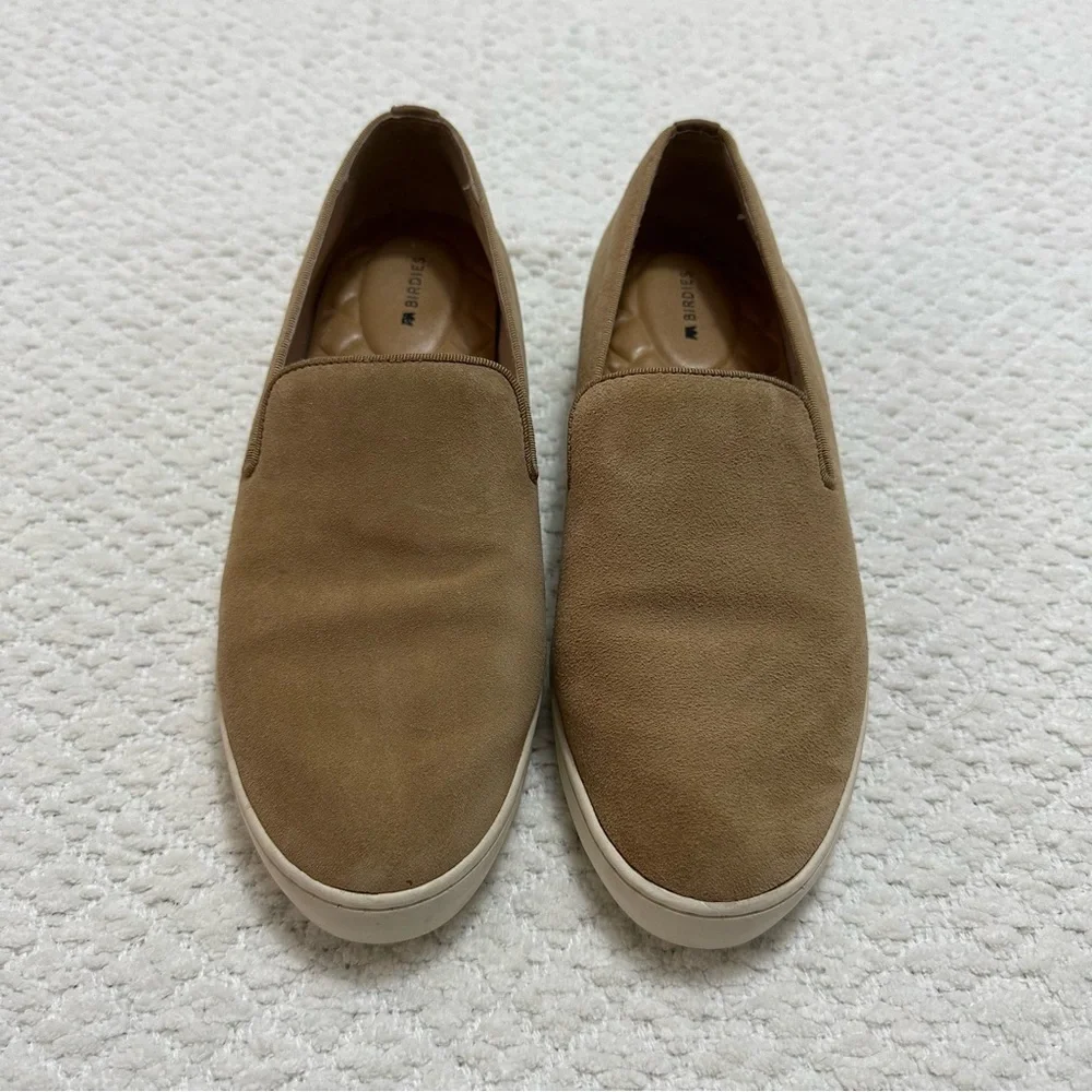 Birdies The Swift Classic Shell Sneakers Beige Suede Slip On Women’s Size 8.5 - Picture 3 of 9